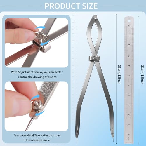 16" Radius Divider Tool (2pcs), Wing Divider Scriber Marking Tool - size: 16 in（2ps）