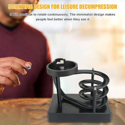 Kinetic Art Perpetual Motion Marble Machine for Home Office, Non-Stop Rolling Ball Toys Science Physics Gadget, Newtons Desktop Decoration Toys for Unisex Children Adult(Black)