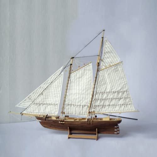 HAPYLY Scale DIY Hobby Wooden Ship Science Equipmen Assembly Model Boat Kits Sailing Boat Kit Decor Toy Gift (1:120) - size: 1:120