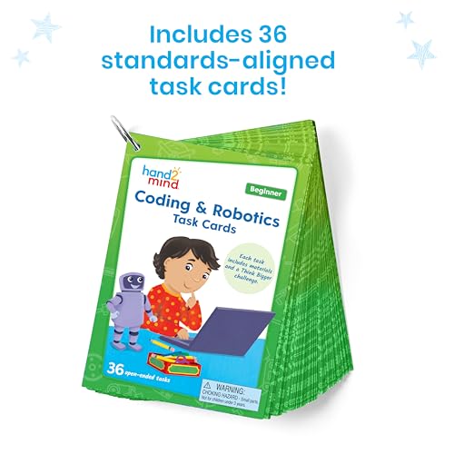 hand2mind Coding & Robotics Beginner Task Cards, Coding for Kids 5-7, STEM Projects, Computer Programming for Kids, Technology Toys, Kindergarten Learning Activities, Science Classroom Supplies - style: Beginner