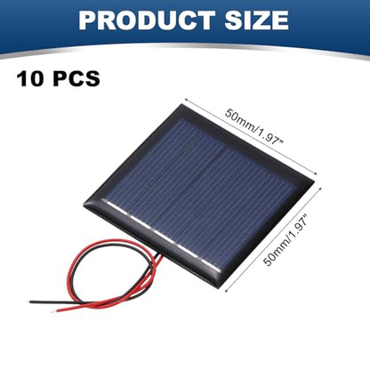 MECCANIXITY 10Pcs 2.5V 0.25W 100mA Mini Solar Panels with Cable - style: 2.5V 0.25W 100mA
