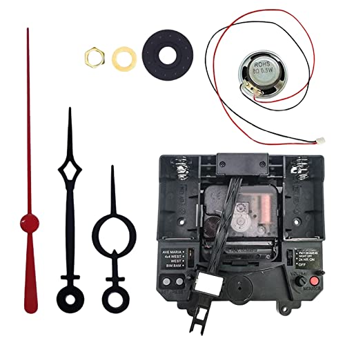 Milageto Quartz Clock Movement Mechanism, with Hands Silent Music Box Mechanism Kits Repair Tool Parts Making Long Shaft for Clock Repair Replacement, Style C