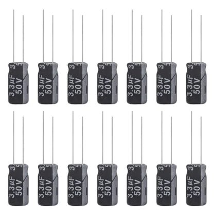 3.3uF 50V 5x11mm Electrolytic Capacitor 3.3 UF MFD 50 Volt 0.2x0.43in Aluminum Capacitors (Pack of 15) - style: 3.3uF 50V 5x11MM