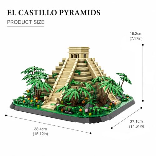 1346Pcs El Castillo Pyramids Mexico Building Set World Landmark Architecture Model Collectible Toy for Kids and Adults - color: El Castillo