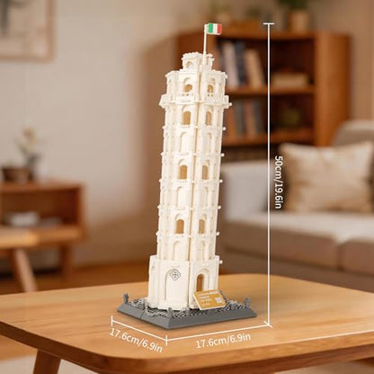 Oichy Leaning Tower of Pisa Building Blocks Set, 1334 PCS Famous Architecture Model Building Kits, Collection Leaning Tower of Pisa Model Blocks for Adults and Kids - color: Leaning Tower of Pisa