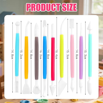 Basic Polymer Clay Tools, Clay Sculpting Tools Acrylic Roller Pin, Clear Rectangle Sheet Press Board, Double-Ended Pottery Carving Set for Beginner (15) - size: 15