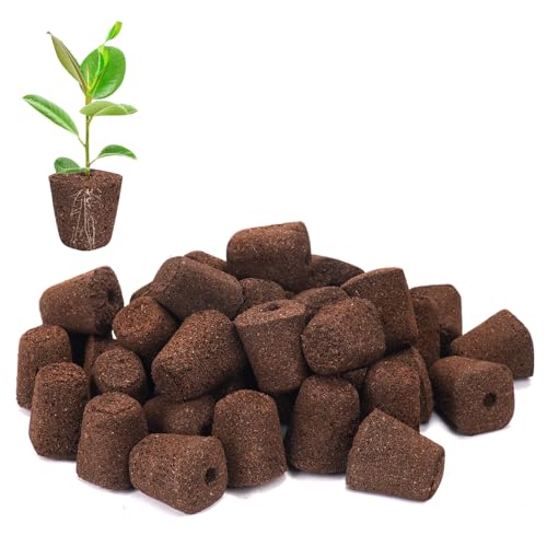 50 Pcs Seed Starter Plugs,Replacement Root Grow Sponges Plant Plugs,Great for Soil, Tray or Planting Pods, Promotes Herbs, Vegetables and Flowers Growth