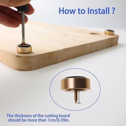 Pallet Metal Feet with Screws, 13/16" W x 3/8" H Butcher Block Non Slip Pads for Wood, Bamboo Cutting Board(Set of 16),Silver and Gold - color: 8p Silver and 8p Gold, size: 0.77 x 0.37 Inch