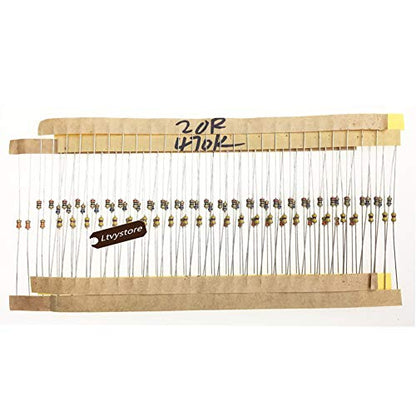 2425pcs 97 Values 1 ohm - 1M ohm 1/8W Carbon Film Resistors Assortment Kit Assorted Set