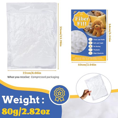 UzecPk 80g/2.8oz Polyfill Stuffing, Stuffing for Stuffed Animals - size: 0.2 LB / 2.8 OZ