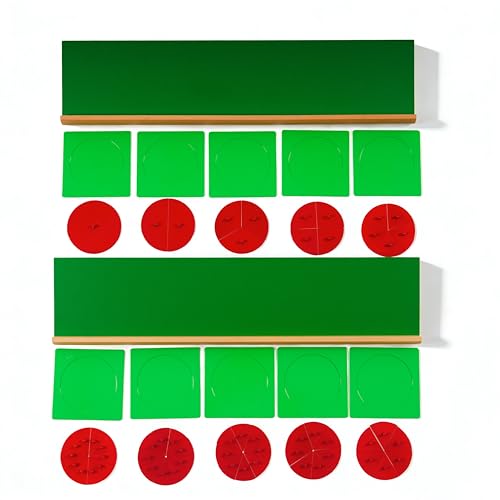 Premium Montessori Large Metal Fraction Circles with Stand 26in 9.2lbs, Beechwood & Metal Math Manipulatives for Kids, Fraction Learning Toys, Classroom Homeschool Materials for Kids Ages 5-10