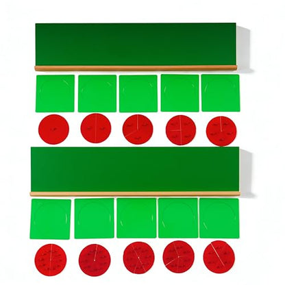 Premium Montessori Large Metal Fraction Circles with Stand 26in 9.2lbs, Beechwood & Metal Math Manipulatives for Kids, Fraction Learning Toys, Classroom Homeschool Materials for Kids Ages 5-10