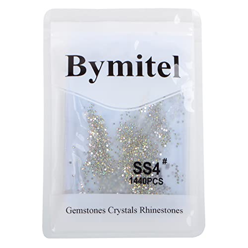 2880PCS Art Nail Rhinestones Non Hotfix Glue Fix Round Crystals Glass Flatback for DIY Jewelry Making with one Picking Pen (ss4 2880PCS, Crystal AB) - color: Crystal AB, size: ss4 2880pcs