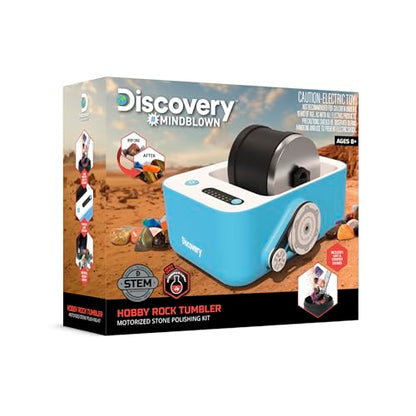 Discovery™ Rock Tumbler Deluxe Set – Stone Polishing Kit with Rocks, 4 Grits, Gem Case| STEM Science Project Kit for Kids & Beginners| Cool Toy for Boys & Girls Ages 8+