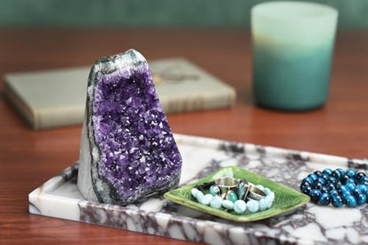 Natural Amethyst Geode Crystal Cluster 2–2.5 lb with BONUS Selenite Wand - size: 2 pound - 2.5 pound