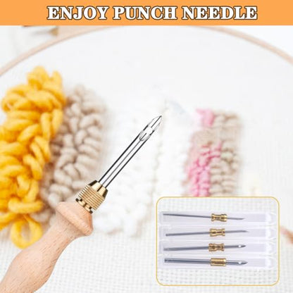 Punch Needle Tool with 1.6mm/2mm/2.5mm/3.5mm/5mm Metal Needles - color: Blue, size: 1 Set