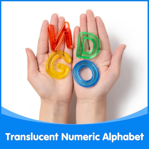 66 Pcs Translucent Letters and Numbers - Light Table Toys - style: Letters and Numbers