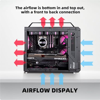 Mechanic Master C34Pro Portable Compact ATX/E-ATX Gaming PC Case Yellow - color: Yellow