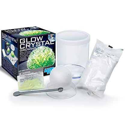 4M Glow Crystal Growing Kit - Grow a DIY Crystal Experiment Specimen, A Great Educational STEM Toys Crystal Making Gift for Kids & Teens, Boys & Girls - style: Crystal Growing Kit (Green)