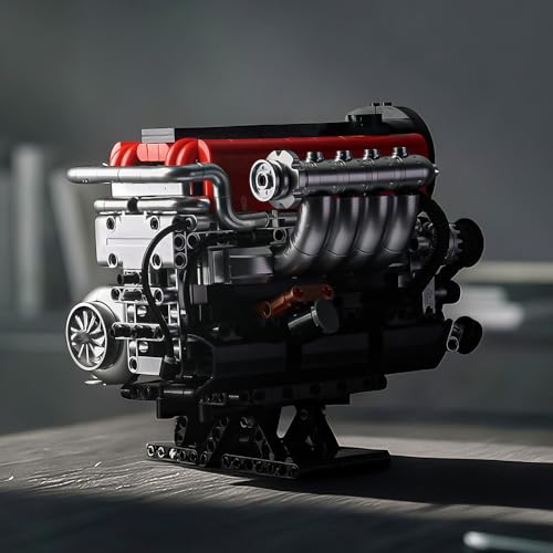 KMS 4G63 Engine Model Kit to Build, 1008 Pcs JDM Legend Car Engine Building Blocks Set for Adults, Miniature 4-Cylinder Turbo Motor Assembly Mechanic Display, Unique Gifts for Men and Teens