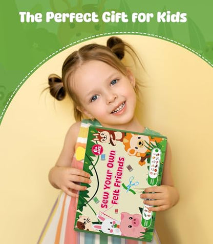 YEETIN Sewing Kit for Kids Ages 6+, Make 12 Felt Farm Animals DIY Craft Set - color: Farm
