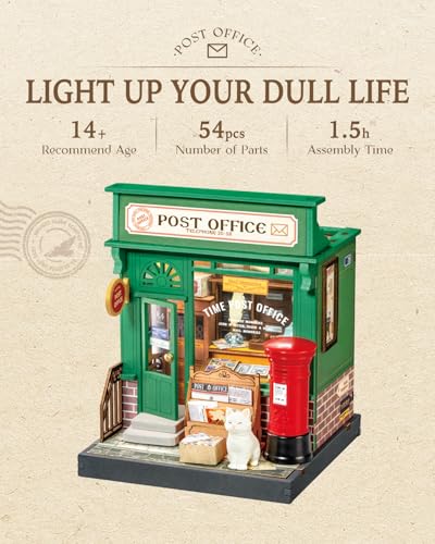 Rolife DIY Mini Building House Miniature Kit-Century Post Office, Miniature Lifestyle Mini Bookshelf Decoration, DIY Hobbies/Gifts for Craftsman (Century Post Office) - style: DS - Century Post Office