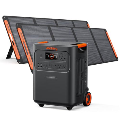Jackery HomePower 3600 Plus Portable Power Station with 2X 200W Solar Panels, 3600W AC Output, 3584Wh LFP Solar Generator, Expandable up to 21kWh, Essential Home Backup for Home Use, Emergencies, RV - style: HomePower 3600 Plus+2x200W