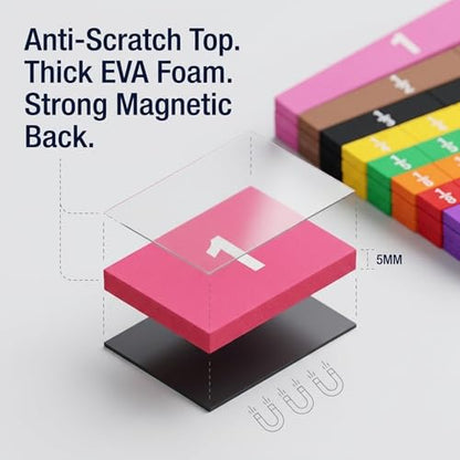 Magnetic Fraction Tiles, 3 Sets, EVA Foam