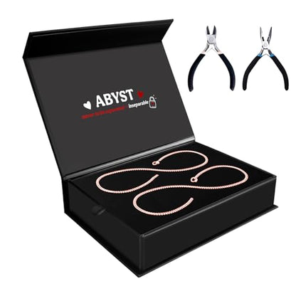 ABYST Permanent Bracelet Kit for Couples - DIY Forever Bracelets Making Set with Rose Gold Plated Chains - Romantic Infinity Jewelry for Anniversary (Rose Gold) - color: Rose Gold
