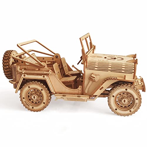 3D Wooden Off-Road Vehicle Puzzle, Wood Crafts DIY Assembly Mechanical SUV Model Kits, Wooden STEM Brain Teaser Puzzle, Christmas Birthday Gifts 3D Puzzle for Adults & Teens - color: Suv