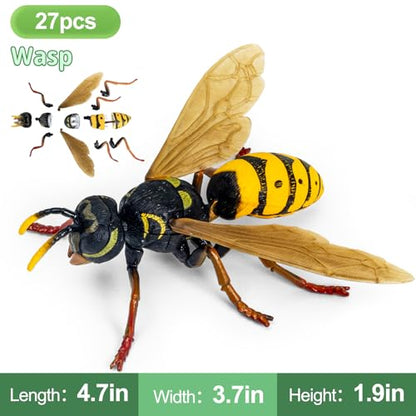 7 Pcs Lifelike 3D Insect Puzzle Toys,1:1 Scale Replica Bug Building Blocks,Slot-Together Assembly Educational Figures,Ideal Gift for Boys Girls Ages 5 6 7 8+,Perfect for Classroom and Party - style: 3D Insect Puzzle