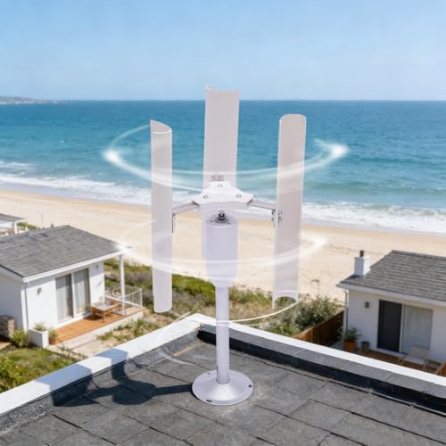 Vertical Wind Turbine Model Generator, 12V 3-Phase Permanent Magnet Generator, 3 Blade Windmill Power Charger Kit, Rotating Speed 150-1000rpm, for Home, Farm, RVs, Boats, Teach Mode