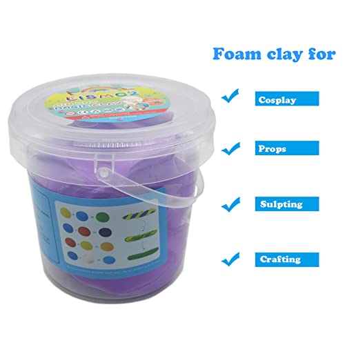 Air Dry Modeling Clay 10.5 oz Ultra Light Soft Magic Clay DIY Moulding Dough Primary Colors for Adults Kids Art Craft Kit Purple - color: Purple