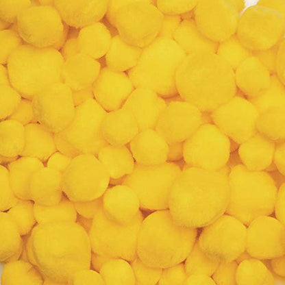 Colorations Yellow Acrylic Pom Poms, Set of 100, 3 Sizes, Ages 3+, PreK+ - color: Yellow