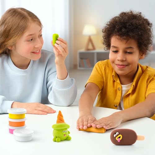 HEY CLAY Nice Ice Cream Air Dry Clay Kids Modeling Kit Art Crafts Kids 3+ - color: Nice Ice Cream