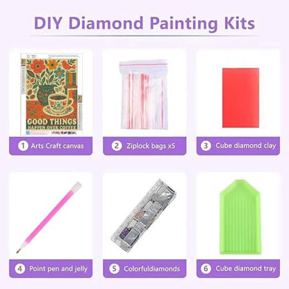 Diamond Art Kits for Adults,Coffee Cup Flower Diamond Painting,12 x 16 Inch - color: Cup, size: 11.8x15.7in(30x40cm)