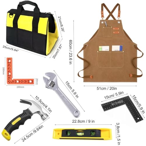 Kids Real Tools Set,Children's Tool Set, Kids Construction Tool Kits DIY Toy with Real Hand Tools, Beginner Woodworking Tools, Kids Tool Bag & Hammer & Hand Saw, Learning Gift for Boys Girls