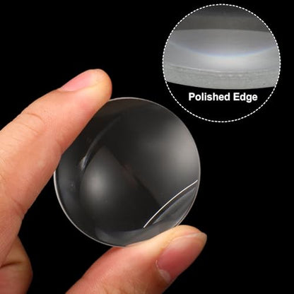 PATIKIL Concave Lens, 60mm Focal Length 40mm (1.6") Diameter Round Glass Magnifying Telescope Lens Trial Set Ground Edge for Lab Physics Class Optics Scientific Experiments, White, 6Pcs - size: 1.6inch