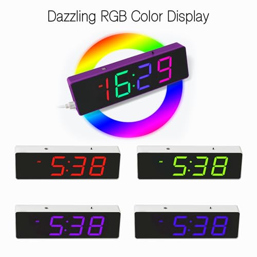EIELE Soldering Practice Kit 4-Digit RGB Colour LED Digital Clock Kit with colourful case Suitable for students and beginners to solder and learn Adult Electronic Soldering Projects (white case) - color: White Case