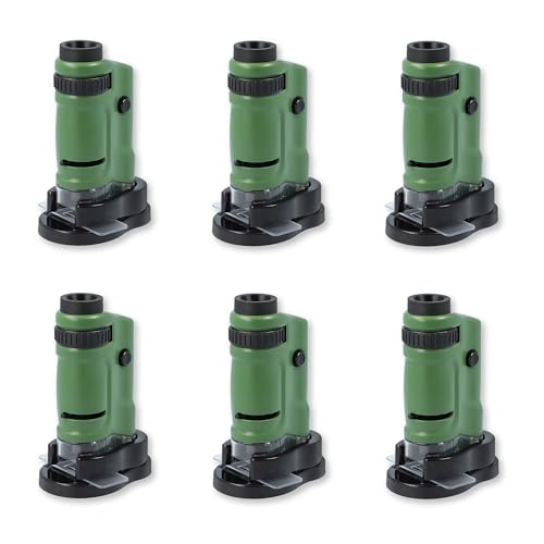 Carson MicroBrite 20x-40x LED Lighted Pocket Microscope for Learning, Education and Exploring - Set of 6 (MM-24MU) - size: Pack of 6
