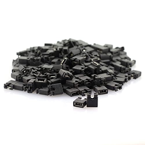 MEETOOT 200PCS 2.54mm Standard Pin Header Jumper Cap Short Connection Block Circuit Board Shunts Short Circuit Cap for Hard Drive CD DVD Motherboards DIY Accessories Black