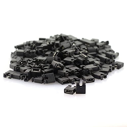 MEETOOT 200PCS 2.54mm Standard Pin Header Jumper Cap Short Connection Block Circuit Board Shunts Short Circuit Cap for Hard Drive CD DVD Motherboards DIY Accessories Black