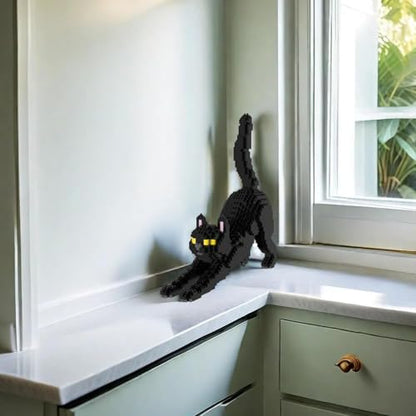 Larcele 999 Pcs Black Cat Pet Micro Building Blocks Toy for Kids 8+ KLJM-05 - style: Black Cat