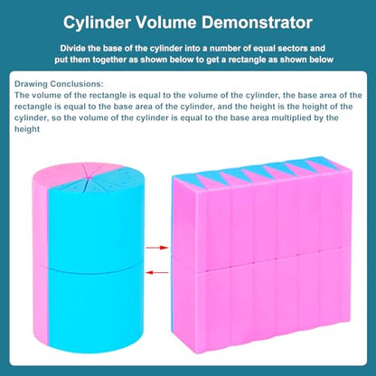 EXBEPE 3D Geometric Solids Geometric Shapes 8 Solids Shapes and 1 Cylinder Cone Volume Surface Area Demonstrator Set Teacher Aids Math Helper School Supplies