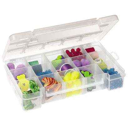 Akro-Mils 05705 Plastic Portable Parts Storage Case for Hardware and Crafts with Hinged Lid and 4 Adjustable Dividers, (8-3/8 x 5 x 1-5/8)-Inch, Small, Clear (Pack of 12) - size: Small (Pack of 12), style: 1-Pack