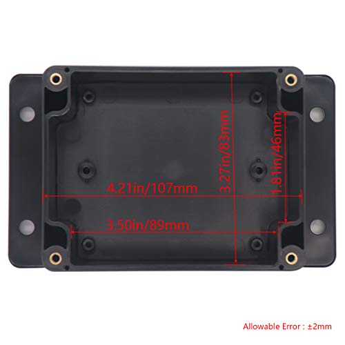 Junction Box IP65 Waterproof ABS Plastic Electrical Project Case Power Junction Boxes, Project Box with Fixed Ear Black 4.53x3.54 x2.17 inch (115 x 90 x55 mm) - color: Fixed Ear Design, size: 4.53"x3.54"x2.17"