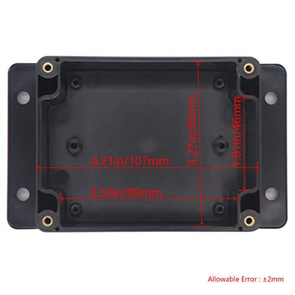 Junction Box IP65 Waterproof ABS Plastic Electrical Project Case Power Junction Boxes, Project Box with Fixed Ear Black 4.53x3.54 x2.17 inch (115 x 90 x55 mm) - color: Fixed Ear Design, size: 4.53"x3.54"x2.17"