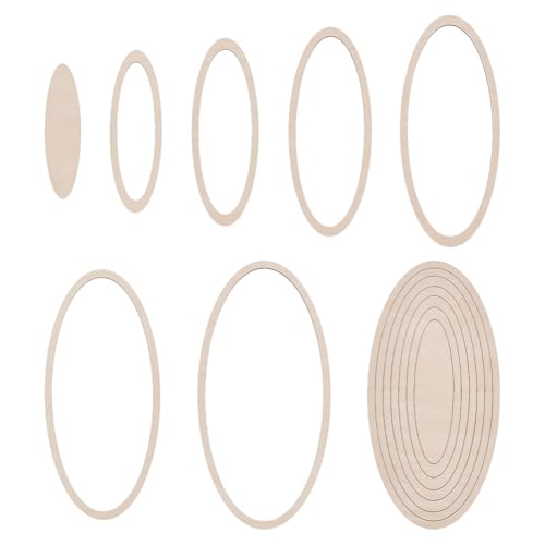UNICRAFTALE 7Pcs Ceramics Plate Forming Molds Oval Pottery Tools Wooden Concentric Geometric Figure Rail Set Clay Molds DIY Dish Slump Mold for Ceramic Cutting and Printing Blank Modeling - size: 19-35cm Long