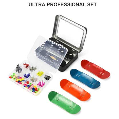 162PCS Finger Skateboard DIY Set,- Includes Premium Multicolour Wooden Fingerboard Deck,Tape Prolific Foam Tape & Multicolour Wheels, The Classic - 34mm x 96mm - Pre-Drilled Holes Size - color: 162pcs Finger Skateboard Diy Set