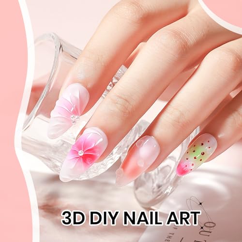3D Gel Nail Art with No Wipe Chrome Powder Sculpting Painting Gel - color: Water Clear